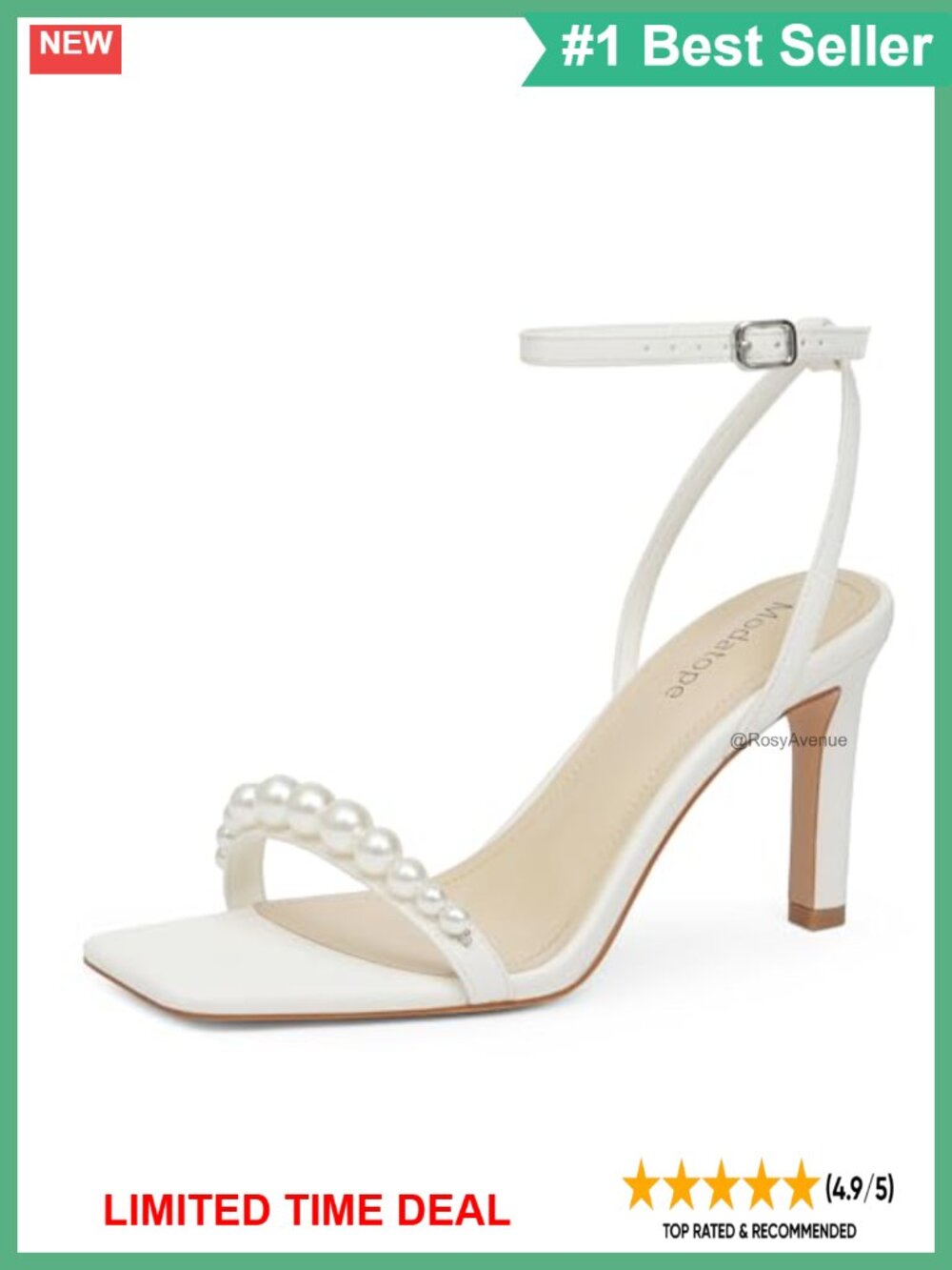Women's Strappy High Heels Open Square Toe Ankle Strap Heeled Sandals